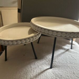White Decorative Stands with Black Legs